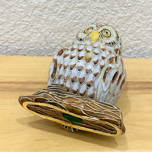 Vintage NYCO Nikki Yassaman Owl Faberge Enameled Art Figurine NOS - Picture 10 of 13
